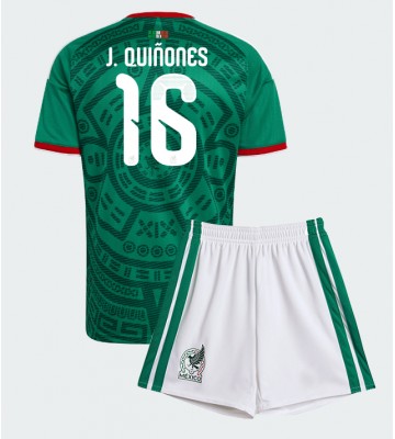 Mexico Julian Quinones #16 Hjemmebanetrøje Børn VM 2026 Kortærmet (+ Korte bukser)
